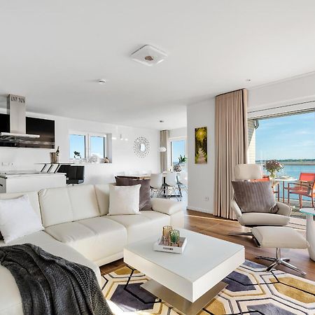 Horizont- Direkt Am Wasser, Hafenblick, Fahrstuhl, Sauna, Ueberdachter Balkon Olpenitz Kültér fotó
