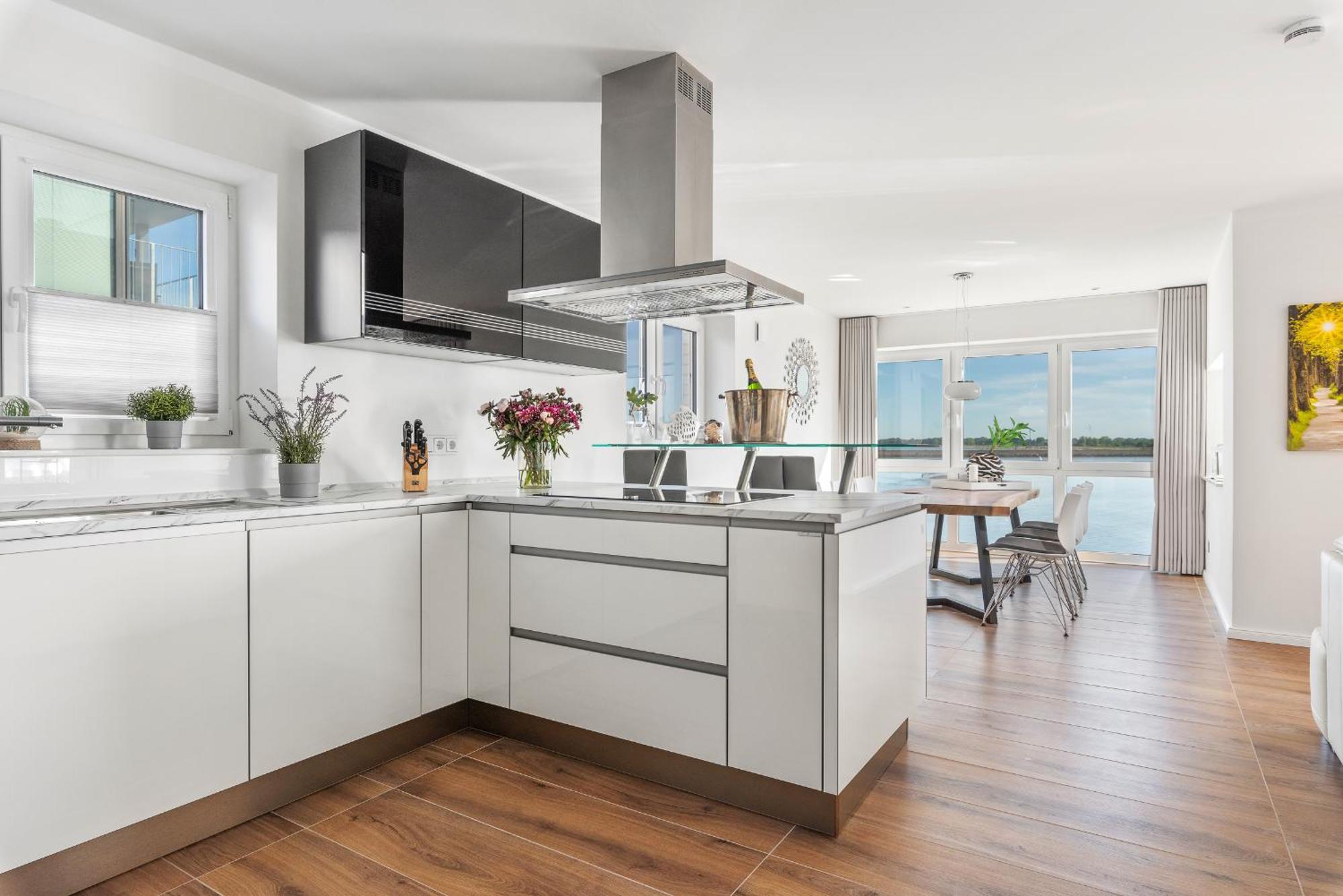 Horizont- Direkt Am Wasser, Hafenblick, Fahrstuhl, Sauna, Ueberdachter Balkon Olpenitz Kültér fotó